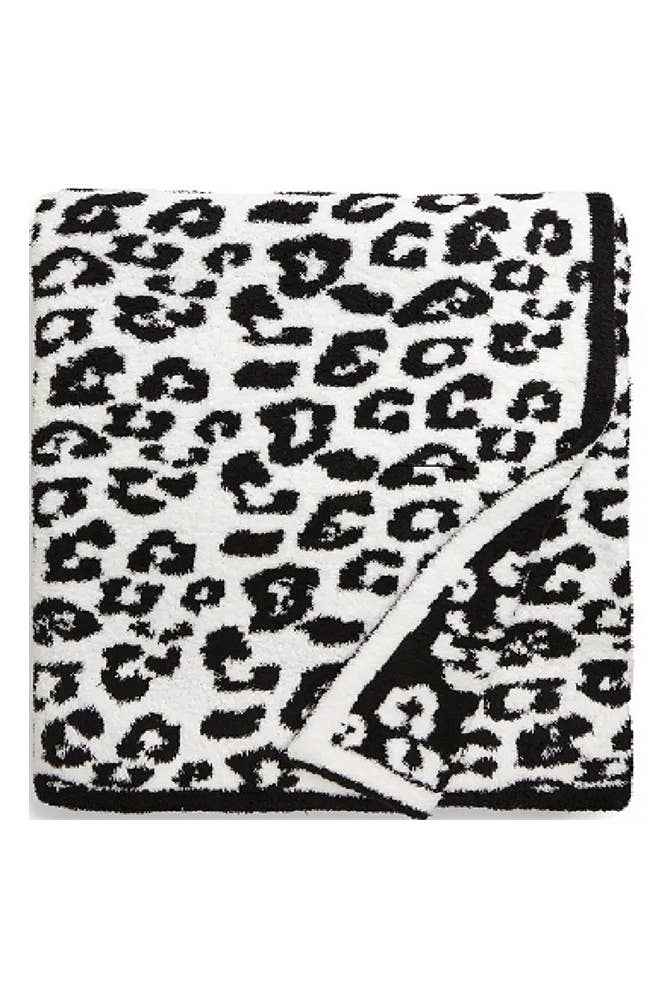 Leopard Knit Plush Blanket