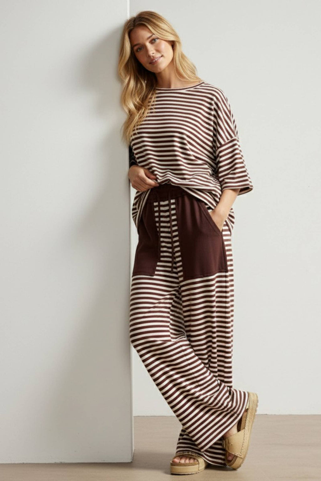 Striped Knit Lounge Set