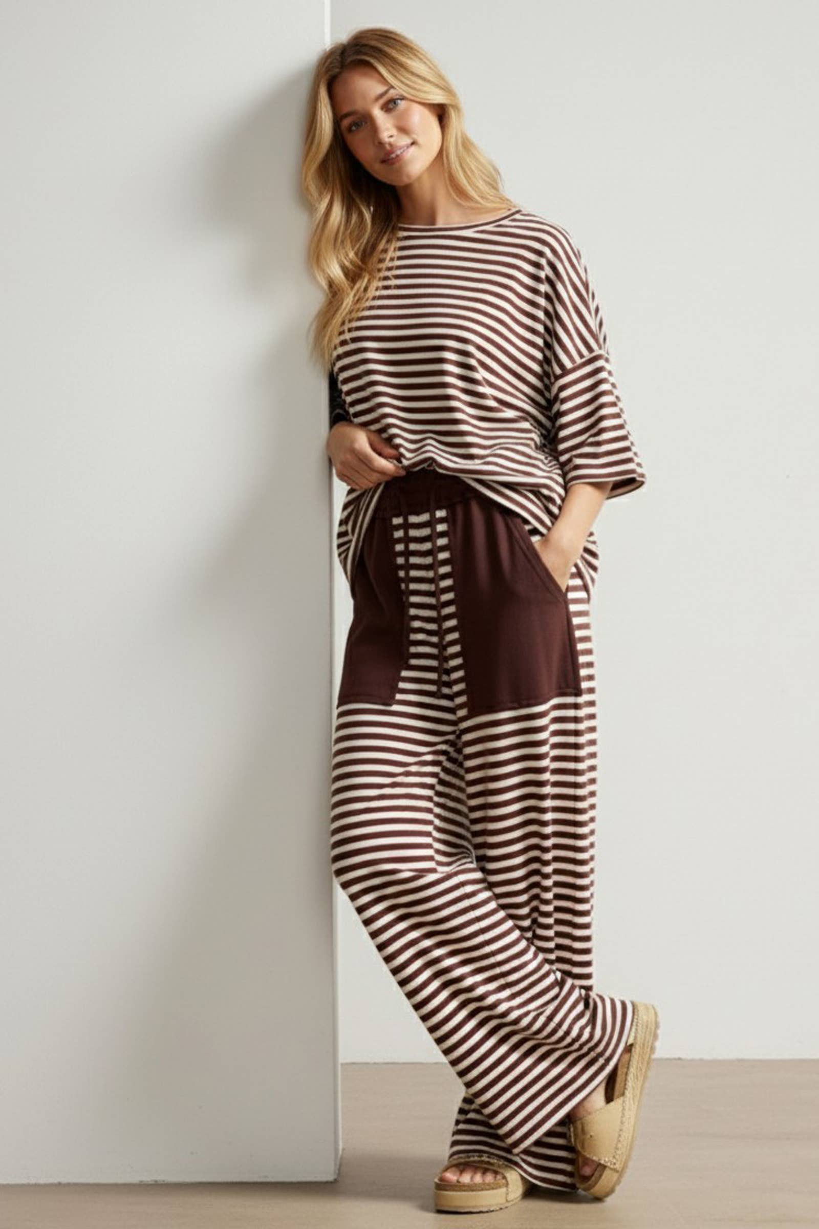 Striped Knit Lounge Set