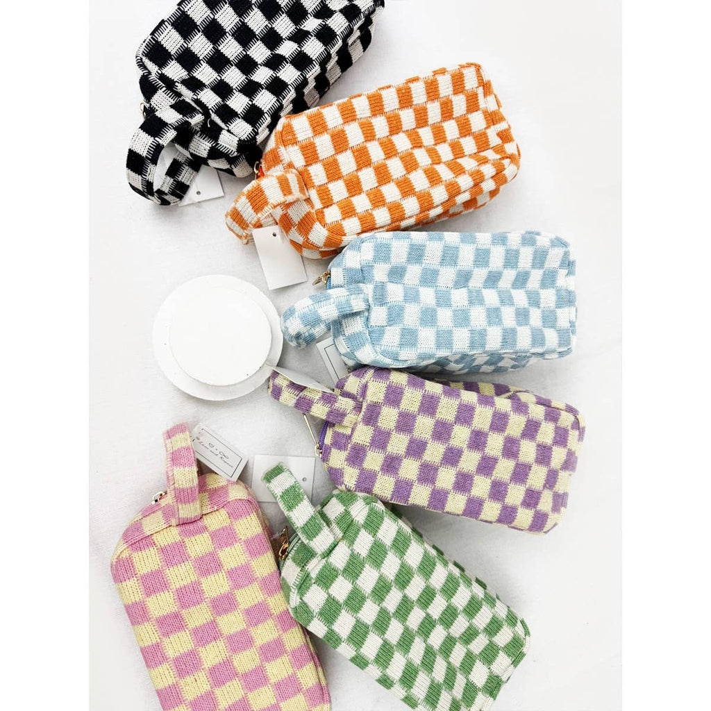 Checker Cosmetic Bag