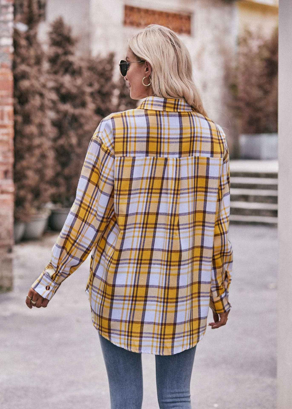 Women's Casual Fashion Oversized Loose Plaid Shirt