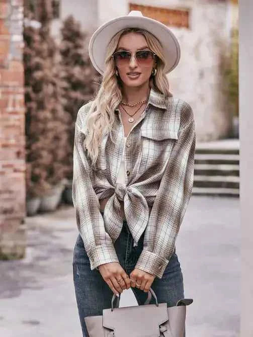 Casual Oversized Loose Plaid Shirt