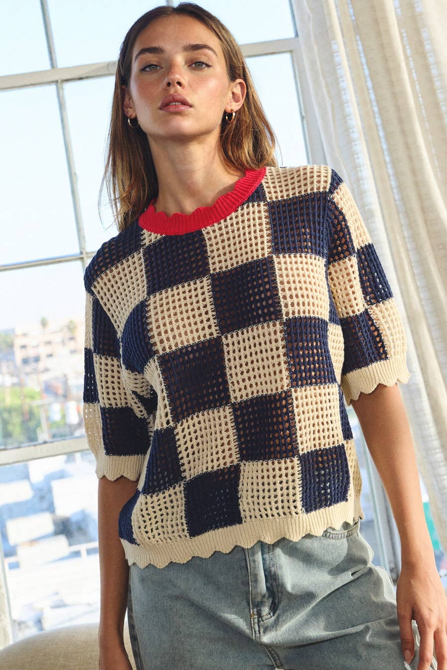 Short-sleeve Knit Top