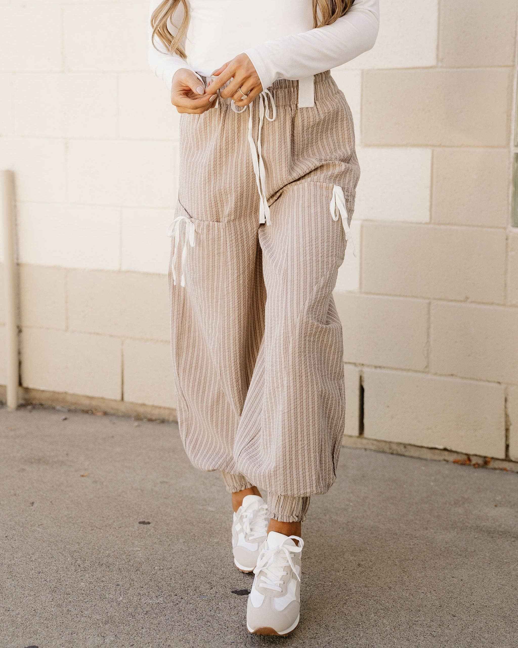 Brown Paisley Lantern Pants | Knot Waist Pants | Loungewear