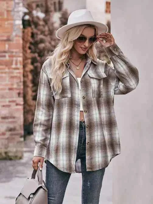 Casual Oversized Loose Plaid Shirt